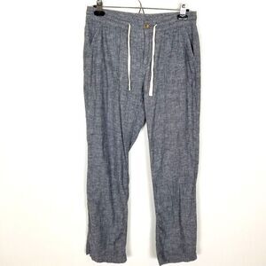 Duluth Trading Women Hemp Organic Cotton Pants Size 8 Blue Pull On Drawstring